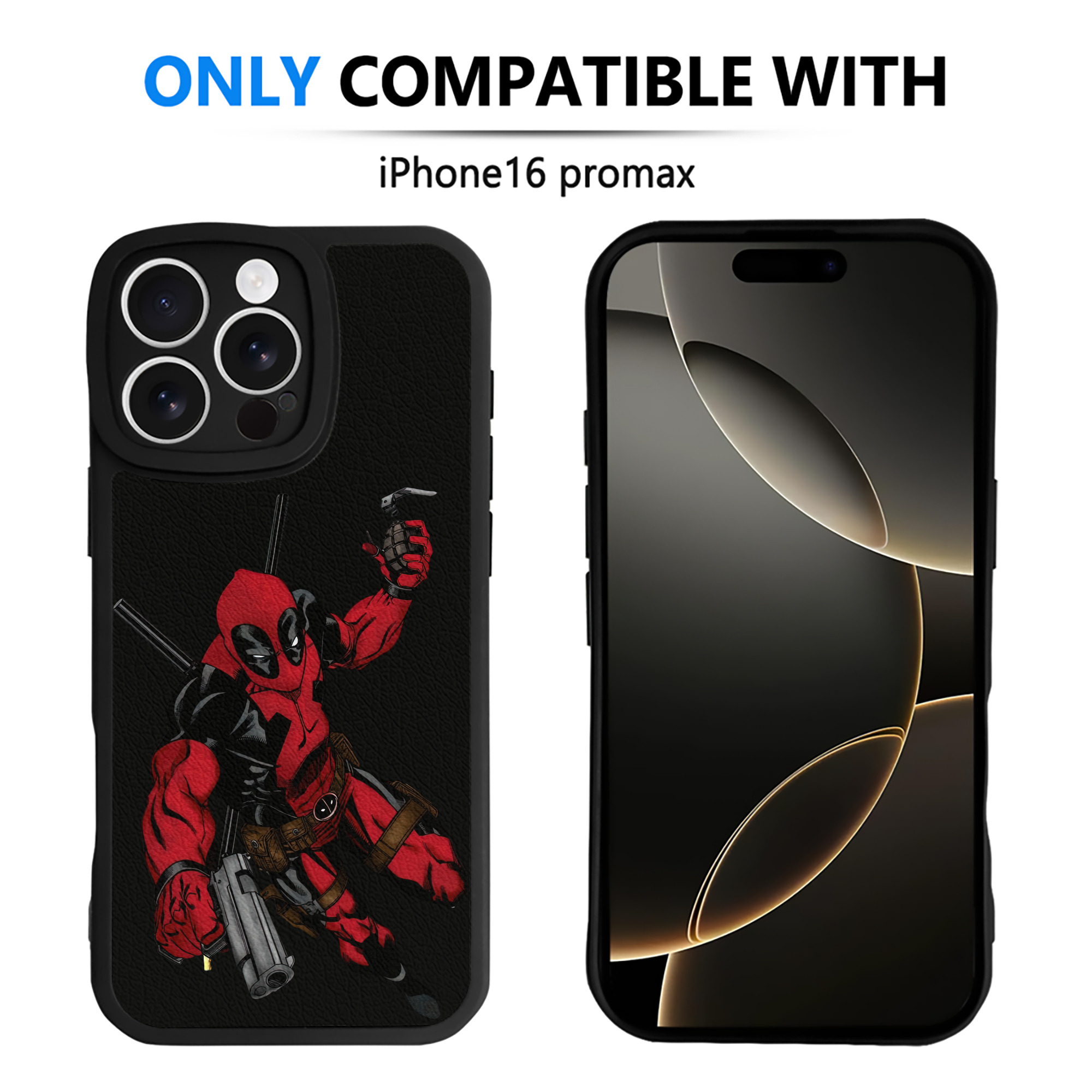 （画像用） Deadpool デッドプール 【iPhone 16シリーズ対応】シリコンスマホケース（レザー調） 材質：シリコン
